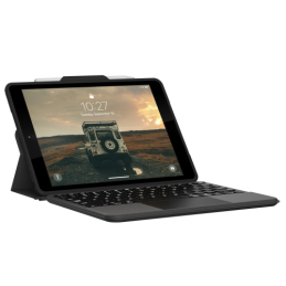UAG „Bluetooth“ klaviatūros dėklas su „Apple Pencil“ laikikliu ir jutikliniu skydeliu, skirtas „iPad 10.2“ – juodas