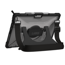 „UAG Plasma“ dėklas su įmontuotu stovu ir rankos bei peties dirželiu, skirtas „Microsoft Surface Pro 8“ – pilkas / juoda...