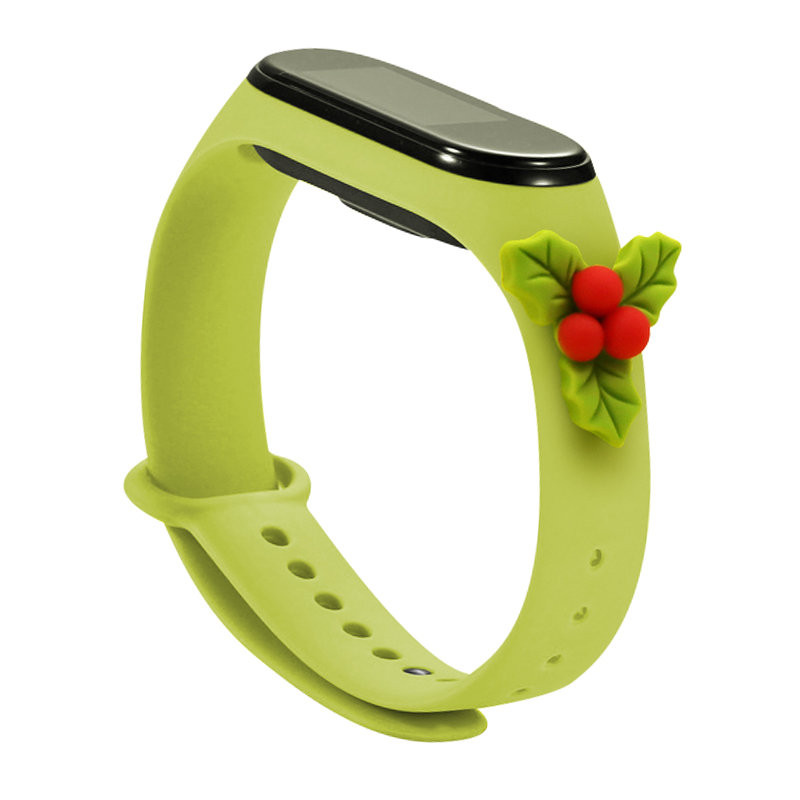 Kalėdinė apyrankė, skirta „Xiaomi Mi Band 4“ / „Mi Band 3“, kalėdinė silikoninė apyrankė, žalia (amalas)