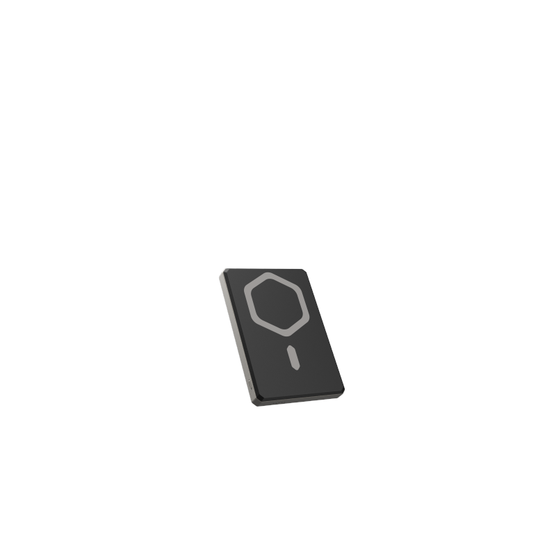 Įkroviklis UAG Ultra Slim 5K 5000 mAh su stovu, 10 W USB-C laidu, suderinamu su „MagSafe“ - titano spalvos