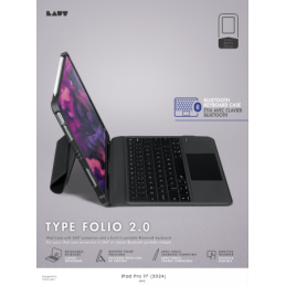 „Laut Type Folio 2“ dėklas su „Bluetooth“ klaviatūra, skirtas „iPad Pro 11“ (M4) (2024) – juodas