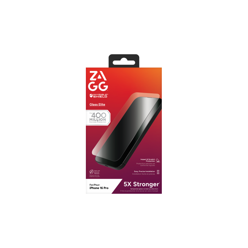 ZAGG InvisibleShield Glass Elite iPhone 16 Pro dėklas