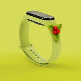 Kalėdinė apyrankė, skirta „Xiaomi Mi Band 6“ / „Mi Band 5“, kalėdinė silikoninė apyrankė, žalia (amalas)