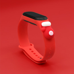 Strap Xmas apyrankė, skirta Xiaomi Mi Band 6 / Mi Band 5 Kalėdinė silikoninė apyrankė raudona (pirštinė)