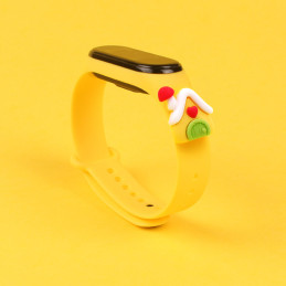 Kalėdinė apyrankė, skirta Xiaomi Mi Band 6 / Mi Band 5 Kalėdinė silikoninė apyrankė, geltona (namas)
