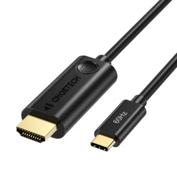 „Choetech“ vienakryptis C tipo USB (vyriškas) į HDMI 2.0 (vyriškas) adapterio kabelis 4K 60 Hz 1,8 m juodas (CH0019)