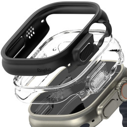 „Ringke Slim“ 2 dėklų pakuotė, skirta „Apple Watch Ultra 1/ 2“ (49 mm) – skaidri ir matinė juoda