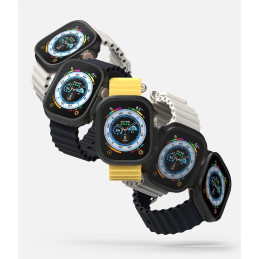 „Ringke Slim“ 2 dėklų pakuotė, skirta „Apple Watch Ultra 1/ 2“ (49 mm) – skaidri ir matinė juoda