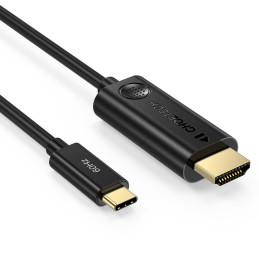 „Choetech“ vienakryptis C tipo USB (vyriškas) į HDMI 2.0 (vyriškas) adapterio kabelis 4K 60 Hz 1,8 m juodas (CH0019)