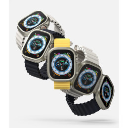 „Ringke Slim“ 2 dėklų pakuotė, skirta „Apple Watch Ultra 1/ 2“ (49 mm) – skaidrus ir titano spalvos