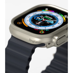 „Ringke Slim“ 2 dėklų pakuotė, skirta „Apple Watch Ultra 1/ 2“ (49 mm) – skaidrus ir titano spalvos