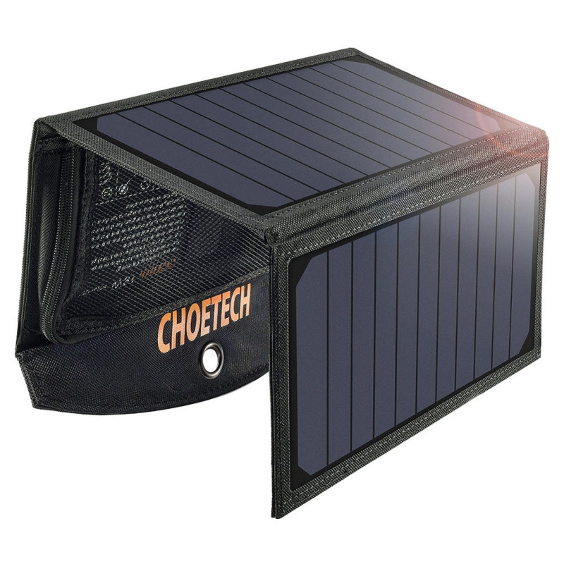Choetech SC001 saulės sulankstomas įkroviklis 19W 2x USB-A - juodas