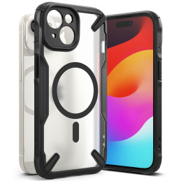 „Ringke Fusion X MagSafe“ dėklas, skirtas „iPhone 15 Plus“ – matinės juodos spalvos