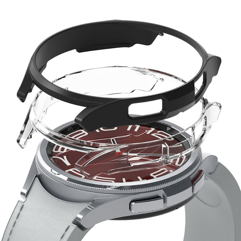 „Ringke Slim“ 2 dėklų rinkinys, skirtas „Samsung Galaxy Watch 6 Classic 43 mm“ – juodas ir skaidrus