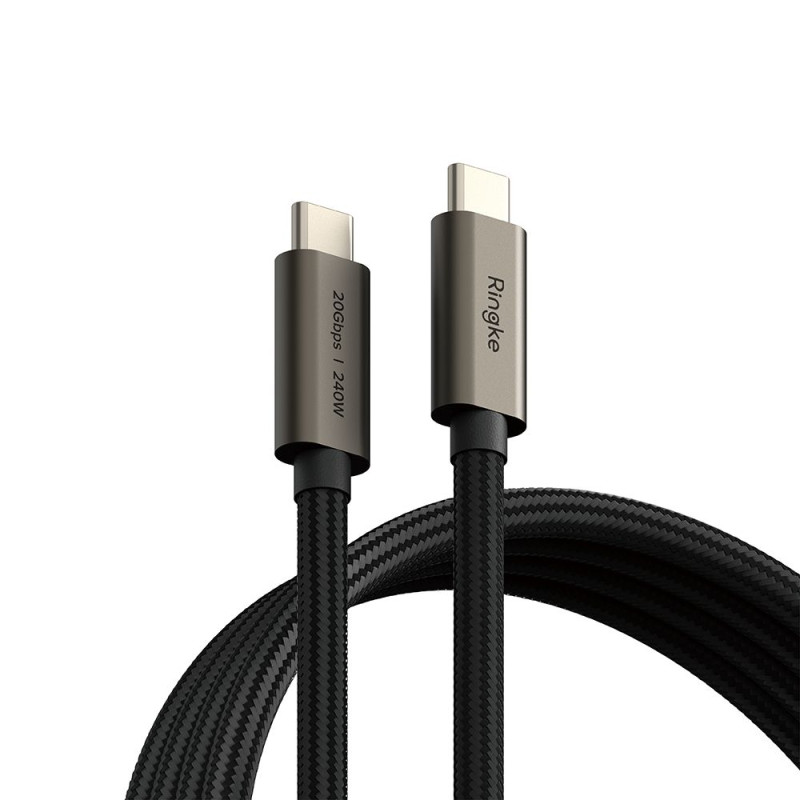 Ringke USB-C 3.2 Gen. PD240W laidas 100 cm - juodas