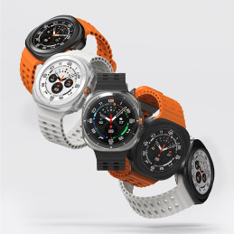 „Ringke“ plonas grūdinto stiklo dėklas + stiklo komplektas, skirtas „Samsung Galaxy Watch Ultra 47mm“ – skaidrus
