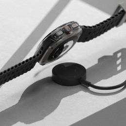 „Ringke“ plonas grūdinto stiklo dėklas + stiklo komplektas, skirtas „Samsung Galaxy Watch Ultra 47mm“ – skaidrus