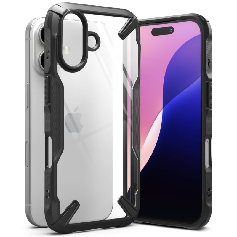 „Ringke Fusion X iPhone 16“ dėklas – juodas