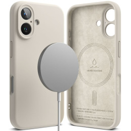 „Ringke“ silikoninis „MagSafe“ iPhone 16 dėklas – smėlio spalvos