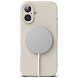 „Ringke“ silikoninis „MagSafe“ iPhone 16 dėklas – smėlio spalvos