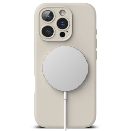 „Ringke“ silikoninis „MagSafe iPhone 16 Pro“ dėklas – smėlio spalvos