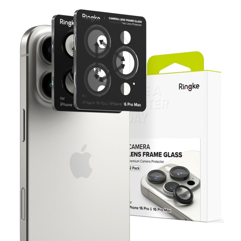 „Ringke“ kameros rėmelio apsauginių dėklų, skirtų „iPhone 16 Pro / 16 Pro Max“, 2 vnt. pakuotė – juodas