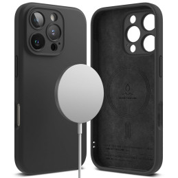 „Ringke“ silikoninis „MagSafe“ dėklas, skirtas „iPhone 16 Pro Max“ – juodas