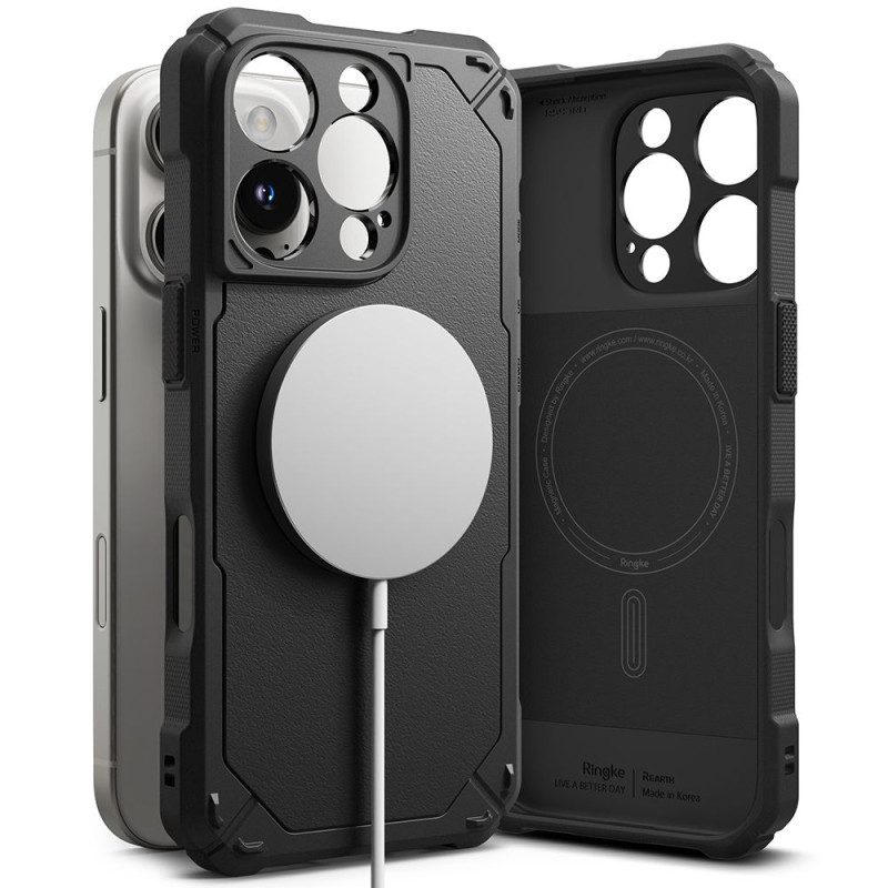„Ringke Rugged Gear MagSafe iPhone 16 Pro Max“ dėklas – juodas