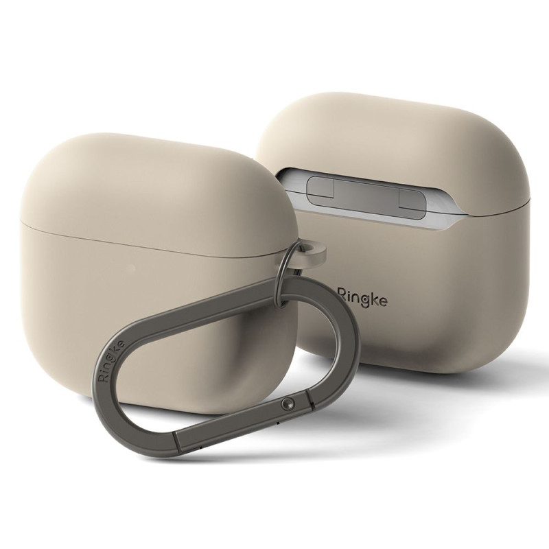 „Ringke“ silikoninis dėklas, skirtas „Apple AirPods 4“ ausinėms – smėlio spalvos
