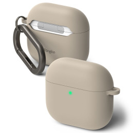 „Ringke“ silikoninis dėklas, skirtas „Apple AirPods 4“ ausinėms – smėlio spalvos