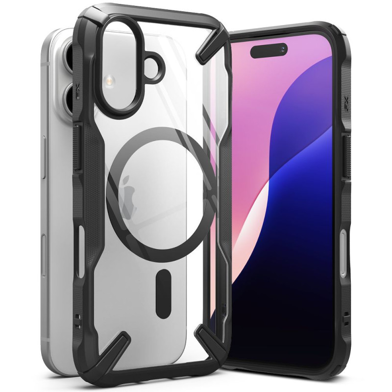 „Ringke Fusion X MagSafe“ dėklas, skirtas „iPhone 16“ – juodas