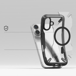 „Ringke Fusion X MagSafe“ dėklas, skirtas „iPhone 16“ – juodas