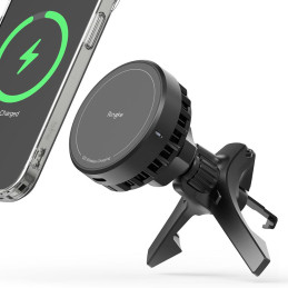 „Ringke Peltier QI2 MagSafe 15W“ belaidis automobilinis įkroviklis oro išleidimo angai – juodas