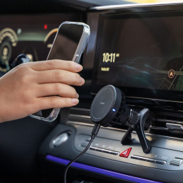 „Ringke Peltier QI2 MagSafe 15W“ belaidis automobilinis įkroviklis oro išleidimo angai – juodas