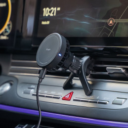 „Ringke Peltier QI2 MagSafe 15W“ belaidis automobilinis įkroviklis oro išleidimo angai – juodas