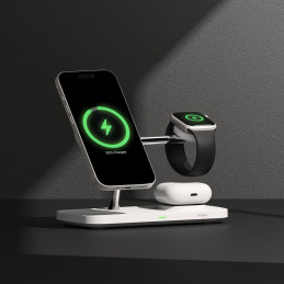 „Ringke 3in1 QI2 MagSafe“ belaidis įkroviklis – baltas