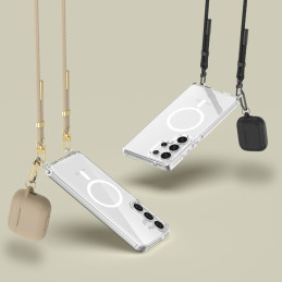 „Tech-Protect FlexAir Chain MagSafe“ dėklas, skirtas „Samsung Galaxy S25“ – juodai smėlio spalvos