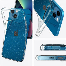 Spigen Liquid Crystal dėklas iPhone 13 - skaidrus ir blizgantis