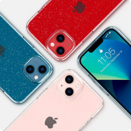 Spigen Liquid Crystal dėklas iPhone 13 - skaidrus ir blizgantis