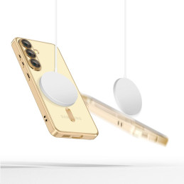 „Tech-Protect MagFlex MagSafe“ dėklas, skirtas „Samsung Galaxy S25“ – permatomas auksinis