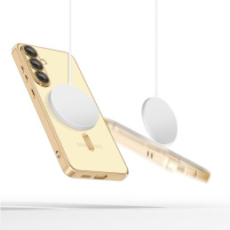 „Tech-Protect MagFlex MagSafe“ dėklas, skirtas „Samsung Galaxy S25+“ – permatomas auksinis