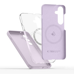 „Tech-Protect“ skysto silikono „MagSafe“ dėklas, skirtas „Samsung Galaxy S25“ – violetinis