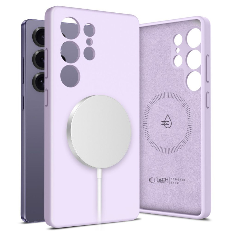 „Tech-Protect“ skysto silikono „MagSafe“ dėklas, skirtas „Samsung Galaxy S25+“ – violetinis