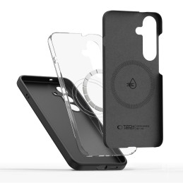 „Tech-Protect“ skysto silikono „MagSafe“ dėklas, skirtas „Samsung Galaxy S25“ – juodas
