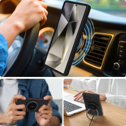 „Tech-Protect“ skysto silikono „MagSafe“ dėklas, skirtas „Samsung Galaxy S25 Ultra“ – violetinis