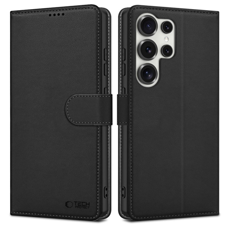 „Tech Protect“ piniginės dėklas, skirtas „Samsung Galaxy S25 Ultra“ – juodas