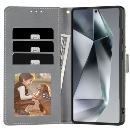 „Tech-Protect“ piniginės dėklas, skirtas „Samsung Galaxy S25 Ultra“ – ramunės su lapais