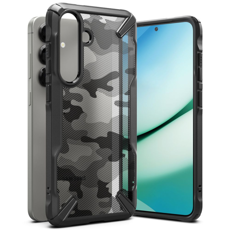 „Ringke Fusion X“ dėklas, skirtas „Samsung Galaxy S25+“ – juodas kamufliažinis