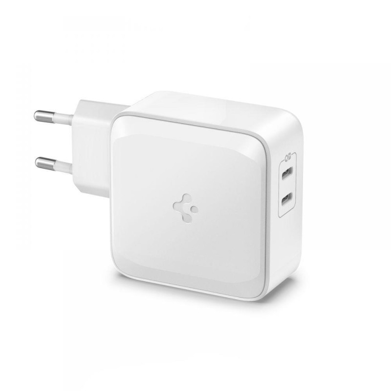 Spigen PowerArc PE2007EU sieninis įkroviklis su 2x USB-C PD 60W QC3.0 - balta