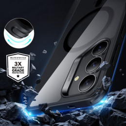 ESR Classic Hybrid Halolock MagSafe dėklas, skirtas Samsung Galaxy S25+ – skaidriai juodas